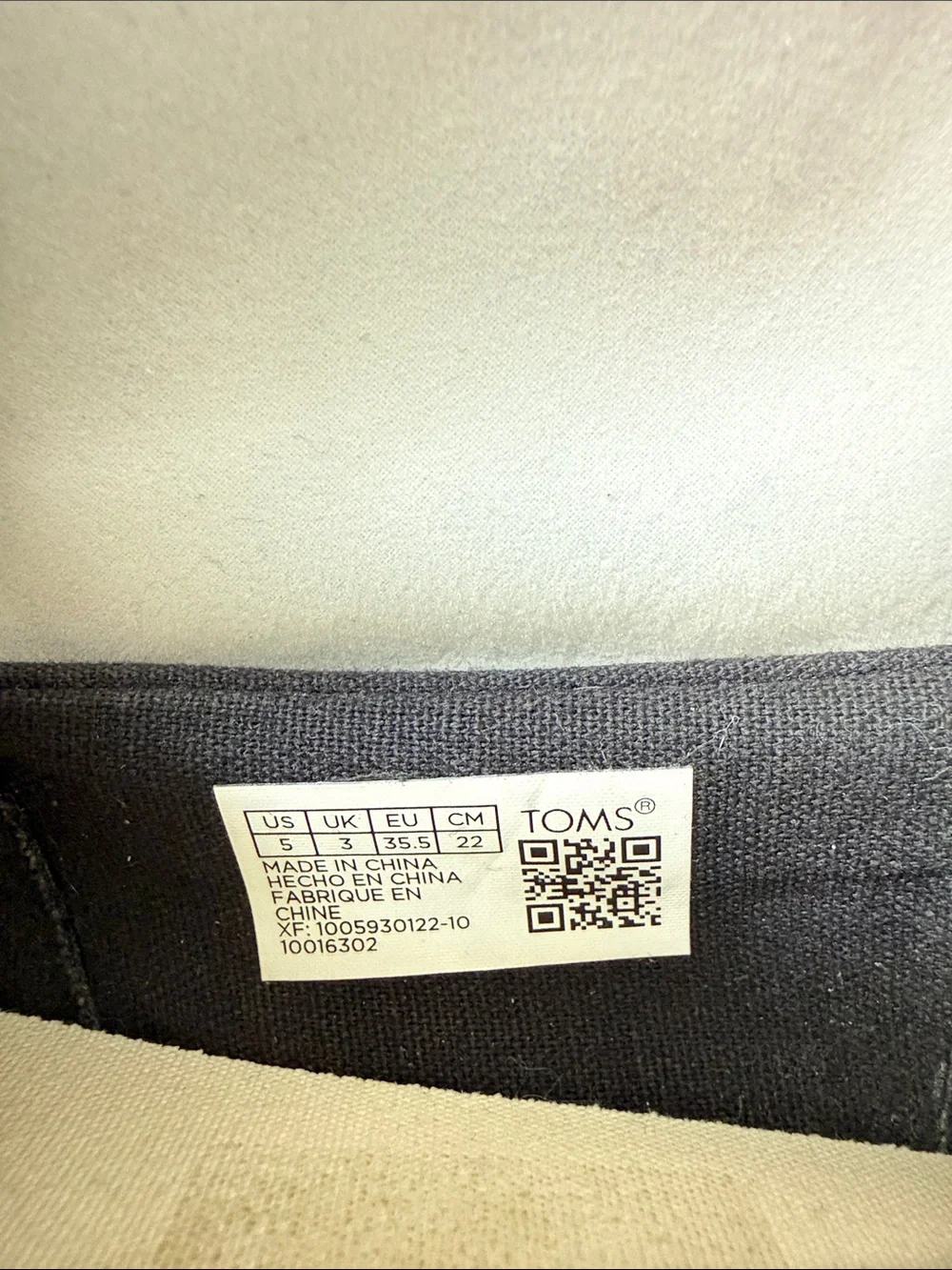 Toms Black Canvas Espadrille Platform Slip-Ons